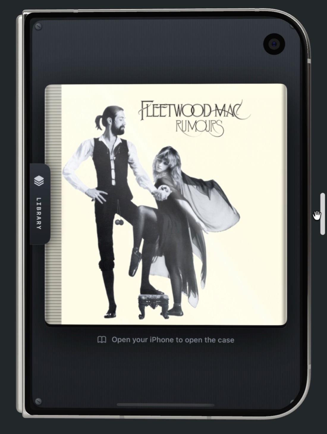 Closed iPhone Duo showing an album cover