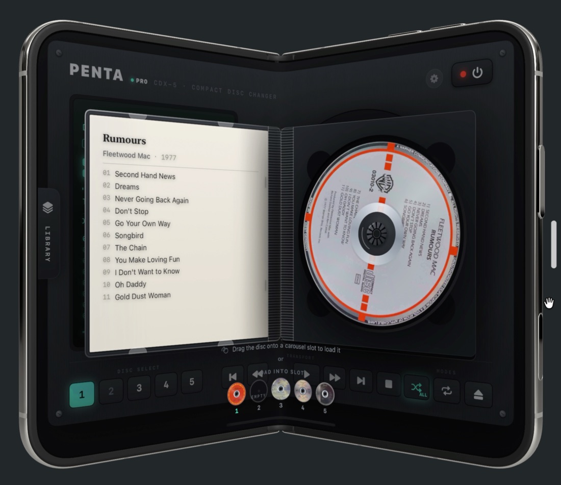 iPhone Duo half open, the jewel case opening with it